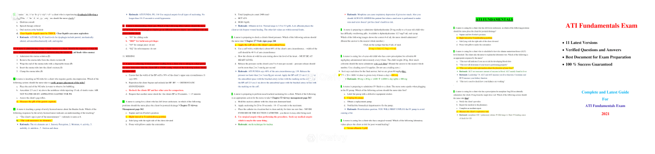 Ati proctored test bank fundamentals