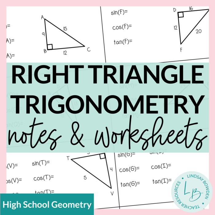 Right triangle trig review answer key