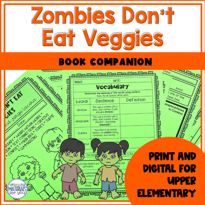 Zombies don't eat veggies activities