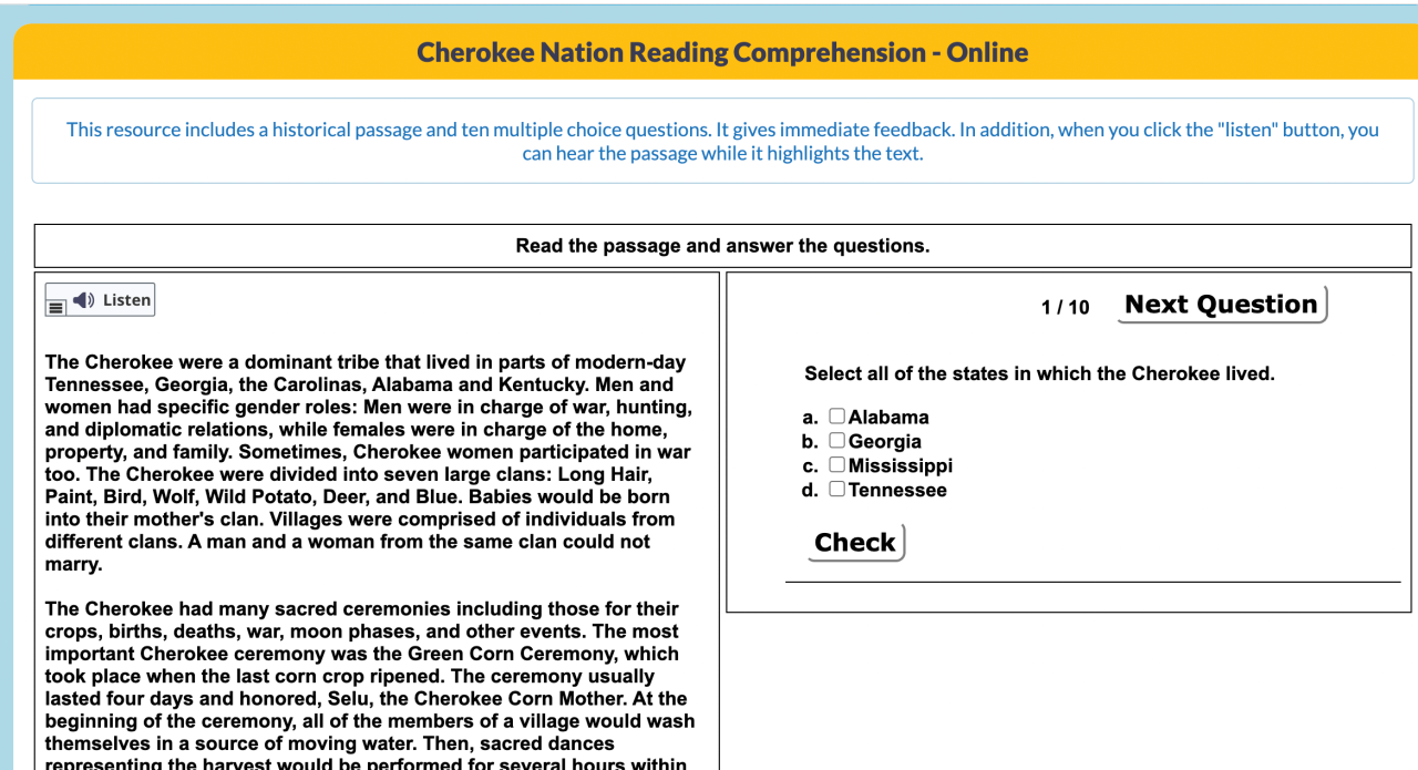 Cherokee family reunion answer key