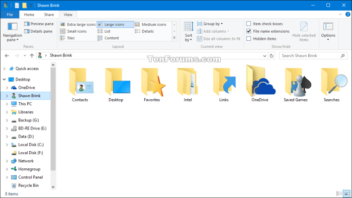 Windows libraries show creators update