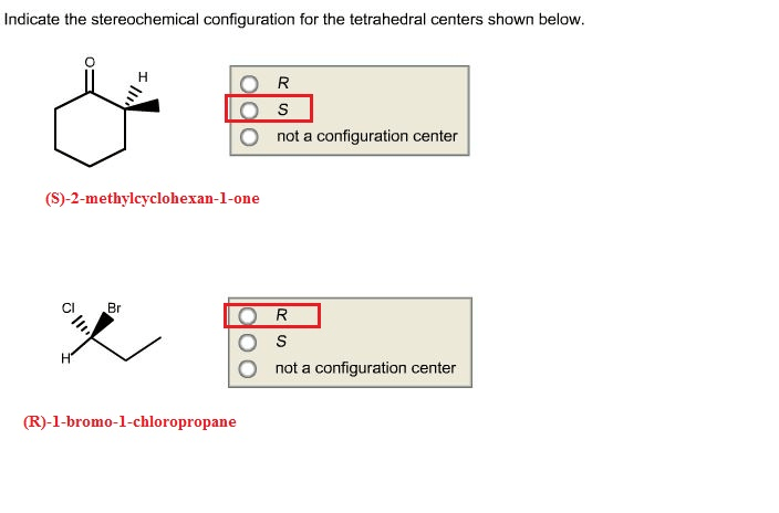 Indicate the stereochemical configuration for the tetrahedral centers.