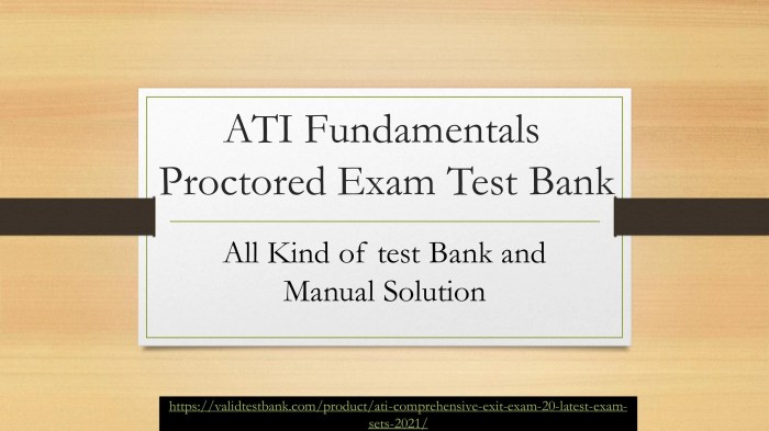 Ati fundamentals proctored exam test bank 2023